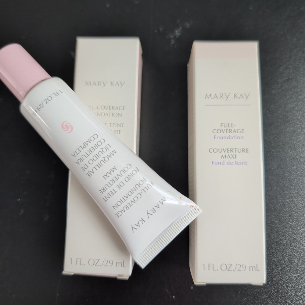 Mary Kay Full Coverage Foundation Ivory 202 Lot of 2 1 Fl Oz Each 365000